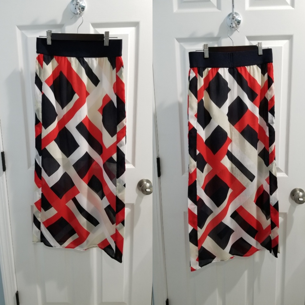 Ann Taylor Geometric Pattern Maxi Skirt